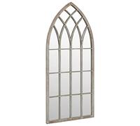 vidaXL Miroir de Jardin Miroir Mural Miroir Décoratif Miroir Suspendu Jardin Arrière-Cour Sable 70x30 cm Fer pour Utilisation Extérieure
