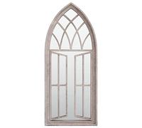 vidaXL Miroir de Jardin Miroir Mural Miroir Décoratif Miroir Suspendu Patio Extérieur Sable 70x30 cm Fer pour Utilisation Extérieure