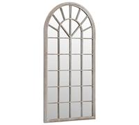 vidaXL Miroir de Jardin Miroir Mural Miroir Suspendu Meuble de Patio Décoratif Terrasse Balcon Extérieur Sable 90x45 cm Fer pour Utilisation
