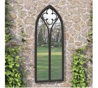 Vidaxl Miroir De Jardin Noir 100x45 Cm Fer Pour Utilisation Extã©Rieure