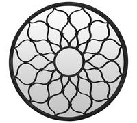 Vidaxl Miroir De Jardin Noir 40x3 Cm Fer Rond Utilisation Extã©Rieure