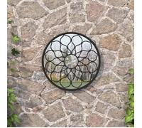 Vidaxl Miroir De Jardin Noir 40x3 Cm Fer Rond Utilisation Extã©Rieure
