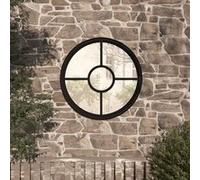 Vidaxl Miroir De Jardin Noir 60x4 Cm Fer Rond Utilisation Extã©Rieure