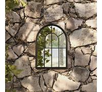 vidaXL Miroir de jardin Noir 60x45 cm Fer pour utilisation extérieure