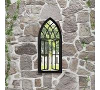 Vidaxl Miroir De Jardin Noir 70x30 Cm Fer Pour Utilisation Extã©Rieure