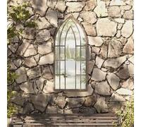 Vidaxl Miroir De Jardin Sable 100x45cm Fer Pour Utilisation Extã©Rieure