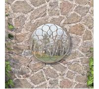 vidaXL Miroir de jardin 40 x 3 cm Fer rond Sable pour extérieur