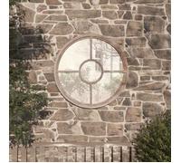 vidaXL Miroir de jardin Sable - Rond 60x4 cm Fer - Utilisation extérieure