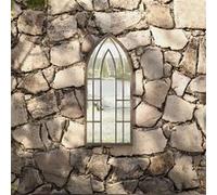 Vidaxl Miroir De Jardin Sable 70x30 Cm Fer Pour Utilisation Extã©Rieure