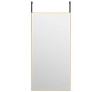 vidaXL Miroir de Porte Miroir Mural de Dressing Miroir Décoratif de Maquillage Entrée Chambre à Coucher Salon Doré 40x80 cm Verre et Aluminium