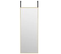 vidaXL Miroir de Porte Miroir Mural de Dressing Miroir Décoratif de Maquillage Entrée Chambre à Coucher Salon Doré 30x80 cm Verre et Aluminium