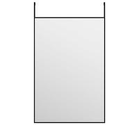 vidaXL Miroir de Porte Miroir Mural de Dressing Miroir Décoratif de Maquillage Entrée Chambre à Coucher Salon Noir 40x60 cm Verre et Aluminium