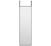 vidaXL Miroir de Porte Miroir Mural de Dressing Miroir Décoratif de Maquillage Entrée Chambre à Coucher Salon Noir 30x100 cm Verre et Aluminium