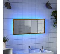 Vidaxl Miroir De Salle De Bain À Led Chêne Artisanal Bois D'ingénierie Marron