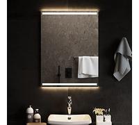vidaXL Miroir de Salle de Bain à LED Décoratif Cosmétique Miroir de Courtoisie Miroir de Maquillage Toilette Maison Intérieur 60x80 cm