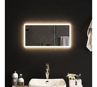 vidaXL Miroir de Salle de Bain à LED Décoratif Cosmétique Miroir de Courtoisie Miroir de Maquillage Toilette Maison Intérieur 30x60 cm