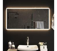 vidaXL Miroir de Salle de Bain à LED Décoratif Cosmétique Miroir de Courtoisie Miroir de Maquillage Toilette Maison Intérieur 50x100 cm