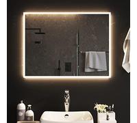vidaXL Miroir de Salle de Bain à LED Décoratif Cosmétique Miroir de Courtoisie Miroir de Maquillage Toilette Maison Intérieur 60x80 cm
