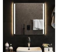 vidaXL Miroir de Salle de Bain à LED Miroir de Maquillage Lumineux Coiffeuse Cosmétique Décoration de Toilette Maison Intérieur 60x60 cm