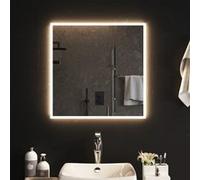 vidaXL Miroir de Salle de Bain à LED Mural Miroir de Maquillage Lumineux Coiffeuse Cosmétique Décoration Toilette Intérieur 60x60 cm