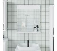vidaXL Miroir de salle de bain avec étagère BERG blanc bois massif