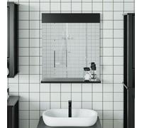vidaXL Miroir de salle de bain avec étagère BERG noir bois massif
