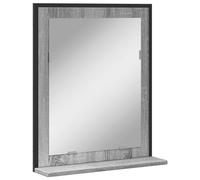 vidaXL Miroir de Salle de Bain avec Étagère, Miroir de Maquillage, Miroir Coméstique, Miroir de Courtoisie, Moderne, Sonoma Gris Bois d'Ingénierie