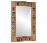 vidaXL Miroir de salle de bain avec stockage Naturel 50 x 70 x 3 cm