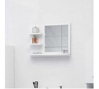 vidaXL Miroir de salle de bain Blanc brillant 60x10,5x45 cm Aggloméré 805012