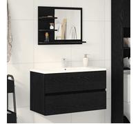 vidaXL Miroir de salle de bain chêne noir 60x10,5x45cm bois ingénierie, miroir, miroir de courtoisie, miroir suspendu, 862546
