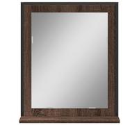 Vidaxl Miroir De Salle De Bain Et Étagère Chêne Marron Bois Ingénierie Multicolore