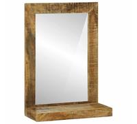 vidaXL Miroir de Salle de Bain Marron Bois de Mangue Massif, Miroir rectangulaire Rustique, Surface réfléchissante Solide, déco Traditionnelle pour Salle de Bain, Accessoire de Soin