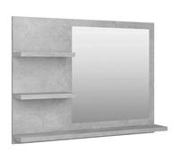vidaXL Miroir de Salle de Bain, Miroir de Courtoisie, Miroir de Maquillage, Miroir Cosmétique Toilette Maison Intérieur, Gris Béton Bois d’Ingénierie