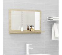 vidaXL Miroir de Salle de Bain, Miroir de Maquillage, Miroir de Courtoisie, Décoration Maison Intérieur, Chêne Sonoma Bois 804565