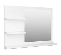 vidaXL Miroir de Salle de Bain, Miroir de Maquillage, Miroir de Courtoisie, Décoration Toilette Maison Intérieur, Blanc Bois d’Ingénierie