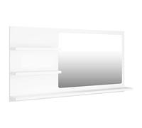vidaXL Miroir de Salle de Bain, Miroir de Maquillage, Miroir de Courtoisie, Décoration Toilette Maison Intérieur, Blanc Bois d’Ingénierie