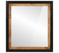 vidaXL Miroir de Salle de Bain, Miroir de Maquillage, Miroir de Courtoisie Toilette Maison, Moderne, Verre et Bois Massif Manguier