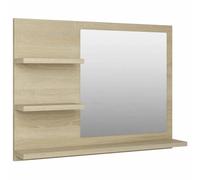 vidaXL Miroir de Salle de Bain, Miroir de Courtoisie, Miroir de Maquillage, Miroir Cosmétique Toilette Maison Intérieur, Chêne Sonoma Bois d’Ingénierie