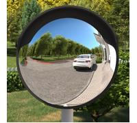 vidaXL Miroir de traffic convexe d'extérieur Noir Ø60 cm Polycarbonate 153080