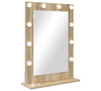 vidaXL Miroir de vanité avec Miroir Chêne Sonoma 70 x 50 x 18 cm, Miroir de Chambre, Design Moderne, vanité en Verre stylée, éclairage LED, pièce décorative élégante