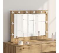 vidaXL Miroir de vanité Chêne artisanal, blanc Bois, métal, verre Moyen