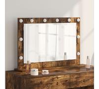 vidaXL Miroir de vanité Chêne fumé Bois et verre 80 x 55 x 18 cm Miroir