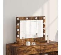vidaXL Miroir de vanité Chêne fumé Bois, Verre 60 x 45 x 18 cm Miroir