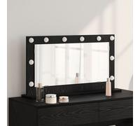 vidaXL Miroir de vanité Chêne noir Bois de chêne noir, Verre Moyen