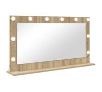 vidaXL Miroir de coiffeuse Chêne Sonoma 100 x 55 x 18 cm MDF verre avec LED blanc chaud