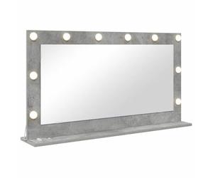 vidaXL Miroir de vanité Gris béton 100 x 55 x 18 cm Rectangulaire | Éclairage super pratique pour bien voir , Style cool qui s'adapte à tous les décors , Se fixe au mur,