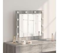 vidaXL Miroir de vanité Gris sonoma Bois et verre 60 x 55 x 18 cm