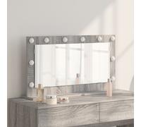 Vidaxl Miroir De Vanité Gris Sonoma Panneau De Particules, Verre Gris