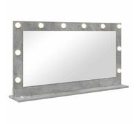 vidaXL Miroir de vanité 100 x 55 x 18 cm – Gris béton, bandes LED blanc chaud, verre clair
