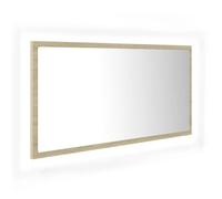 Vidaxl Miroir Led De Salle De Bain Chêne Sonoma 90x8,5x37 Cm Aggloméré